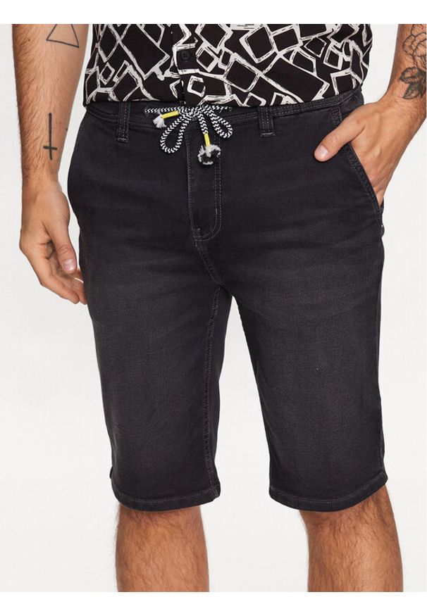 INDICODE Szorty jeansowe Ramon 70-541 Czarny Regular Fit. Kolor: czarny. Materiał: bawełna
