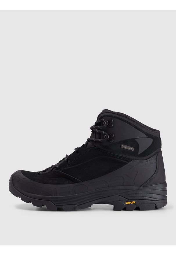 4f - 4F Wysokie buty trekkingowe HORIZON z membraną męskie - czarne 44. Wysokość cholewki: przed kolano. Kolor: czarny. Materiał: guma, zamsz. Szerokość cholewki: normalna