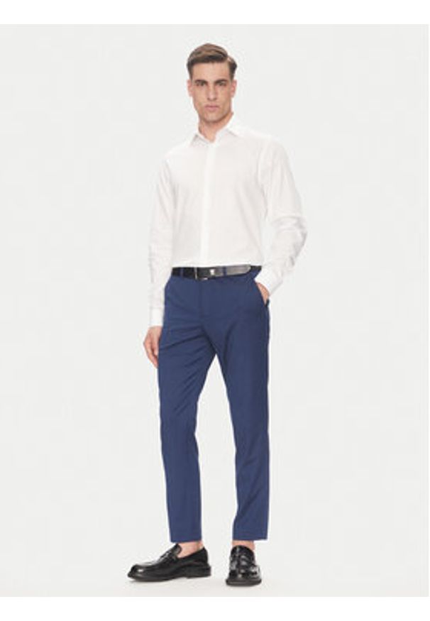 Calvin Klein Koszula LV019EU021 Biały Regular Fit. Kolor: biały. Materiał: bawełna