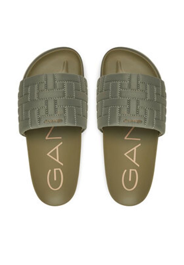 GANT - Gant Klapki 30507939 Khaki. Kolor: brązowy. Materiał: materiał
