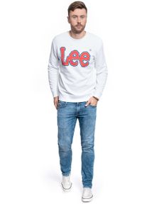 Lee - BLUZA LEE LOGO SWS WHITE L82VWO12. Kolor: biały. Wzór: nadruk #4