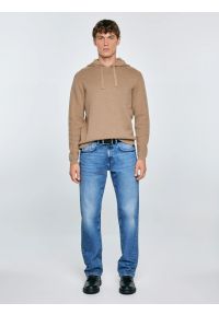 Big-Star - Sweter męski z kapturem beżowy Hoodsy 805. Typ kołnierza: kaptur. Kolor: beżowy. Materiał: jeans. Styl: klasyczny #3