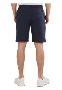 FUNDANGO - Spodenki fitness męskie Fundango Delon Sweatshort. Kolor: niebieski. Materiał: poliester, bawełna. Wzór: haft. Sport: fitness