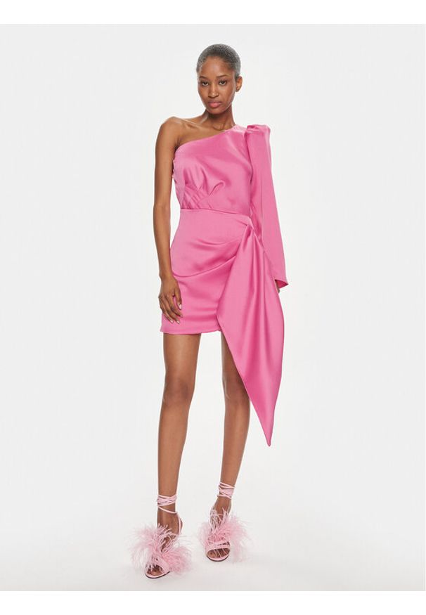 Rinascimento Sukienka koktajlowa CFC0117640003 Różowy Regular Fit. Kolor: różowy. Materiał: syntetyk. Styl: wizytowy