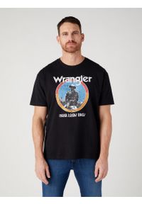 Wrangler - WRANGLER AMERICANA TEE MĘSKI T-SHIRT KOSZULKA LOGO NADRUK W7CBEE100 112329202. Wzór: nadruk