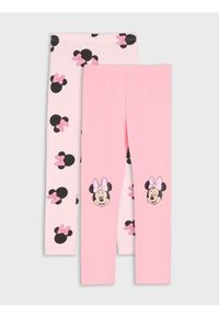 Sinsay - Legginsy 2 pack Minnie Mouse - różowy. Kolor: różowy. Wzór: motyw z bajki