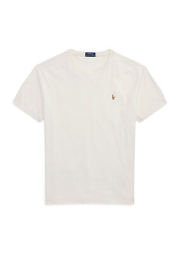 Polo Ralph Lauren T-Shirt 710740727094 Écru Custom Slim Fit. Typ kołnierza: polo. Kolor: kremowy. Materiał: bawełna