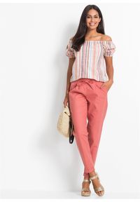bonprix - "Bluzka ""carmen""". Typ kołnierza: typu carmen. Kolor: czerwony. Długość rękawa: krótki rękaw. Długość: krótkie. Styl: elegancki #2