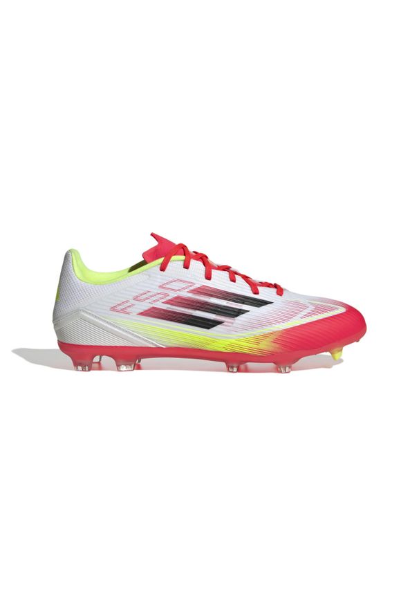 Adidas - Buty F50 League FG/MG. Kolor: żółty, czarny, biały, wielokolorowy. Materiał: materiał. Sport: piłka nożna