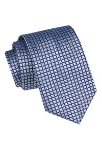 Modny Krawat Męski - Alties - Drobny, Niebieski Wzór. Kolor: niebieski. Materiał: tkanina. Styl: elegancki, wizytowy