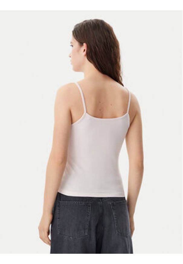 Calvin Klein Jeans Top Monologo J20J223105 Różowy Slim Fit. Kolor: różowy. Materiał: bawełna