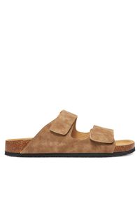 Jack & Jones - Jack&Jones Klapki Jfwcentral 12257218 Brązowy. Kolor: brązowy. Materiał: skóra