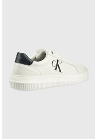 Calvin Klein Jeans sneakersy skórzane Chunky Cupsole Laceup Low kolor biały. Nosek buta: okrągły. Zapięcie: sznurówki. Kolor: biały. Materiał: skóra #2