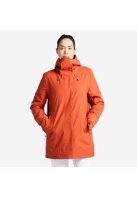 TRIBORD - Ciepła parka przeciwdeszczowa damska Tribord Sailing 500. Kolor: brązowy, pomarańczowy, wielokolorowy. Materiał: tkanina, materiał. Długość: długie. Sport: żeglarstwo