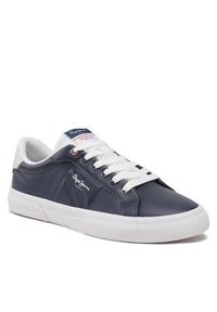 Pepe Jeans Sneakersy Kenton Flag M PMS30906 Granatowy. Kolor: niebieski. Materiał: skóra