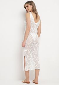 Born2be - Biała Sukienka Ażurowa Bez Rękawów o Dopasowanym Fasonie Cotta. Okazja: na imprezę. Kolor: biały. Długość rękawa: bez rękawów. Wzór: ażurowy. Sezon: lato. Typ sukienki: dopasowane. Styl: elegancki #2