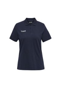 Koszulka tenisowa polo damska Hummel Go Cotton Polo Woman. Typ kołnierza: polo. Kolor: niebieski. Sport: tenis #1