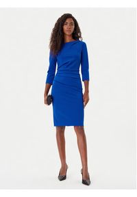 Rinascimento Sukienka koktajlowa CFC0126154003 Niebieski Slim Fit. Kolor: niebieski. Materiał: syntetyk. Styl: wizytowy
