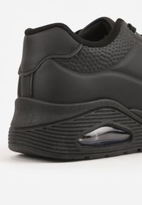 Renee - Czarne Sneakersy na Platformie z Transparentną Wstawką przy Podeszwie Riovira. Kolor: czarny. Obcas: na platformie #2