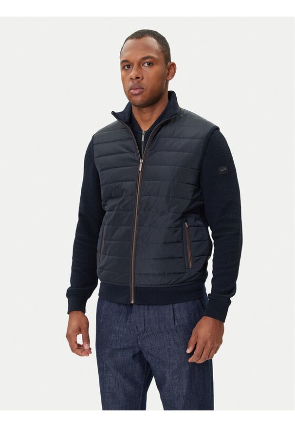 Bugatti Kamizelka 8800-85051D Granatowy Regular Fit. Kolor: niebieski. Materiał: bawełna