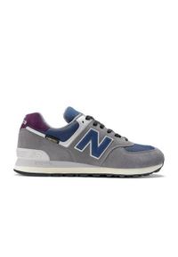 Buty do chodzenia męskie New Balance U574KGN. Zapięcie: sznurówki. Kolor: szary. Materiał: syntetyk, materiał, skóra, tkanina. Szerokość cholewki: normalna. Model: New Balance 574. Sport: turystyka piesza