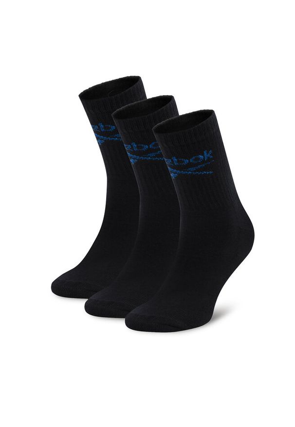 Zestaw 3 par wysokich skarpet unisex Reebok. Kolor: czarny