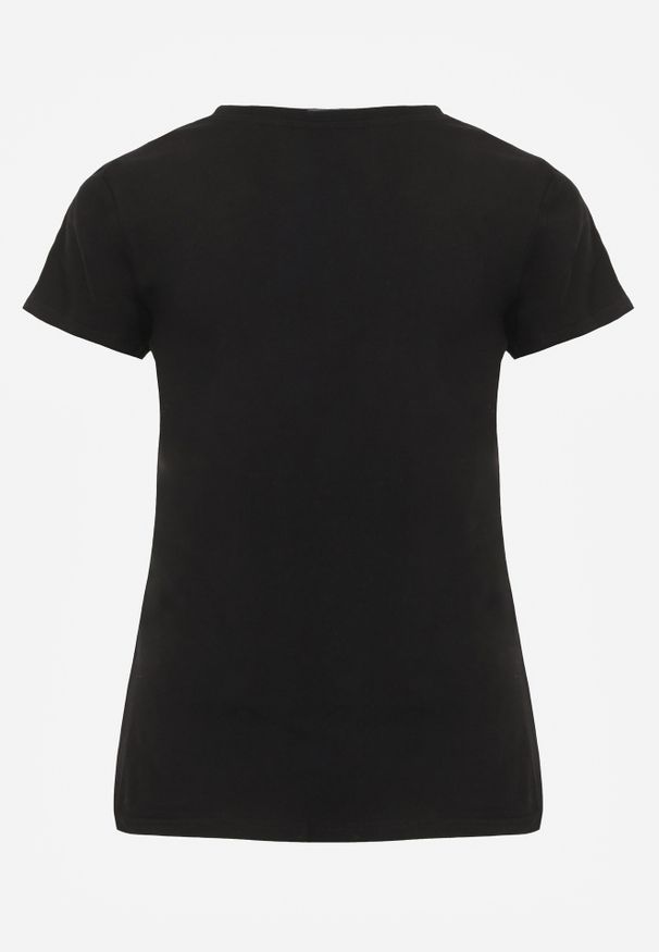 Renee - Czarny T-shirt z Linii Basic Apoxis. Kolor: czarny. Materiał: dzianina. Wzór: jednolity. Styl: elegancki