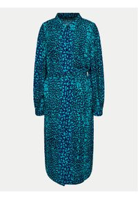 Vero Moda Curve Sukienka koszulowa Kittie 10278551 Niebieski Regular Fit. Kolor: niebieski. Materiał: wiskoza. Typ sukienki: koszulowe #1