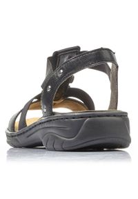 Sandały skórzane damskie rzymianki czarne Rieker 64580. Zapięcie: bez zapięcia. Kolor: czarny. Materiał: skóra #10