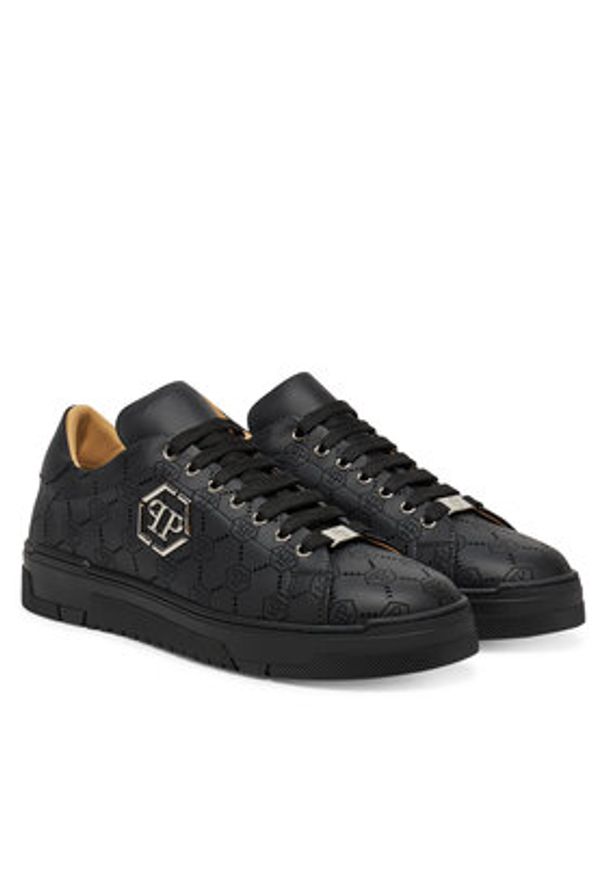 Philipp Plein - PHILIPP PLEIN Sneakersy PAES USC0770 Czarny. Kolor: czarny. Materiał: skóra