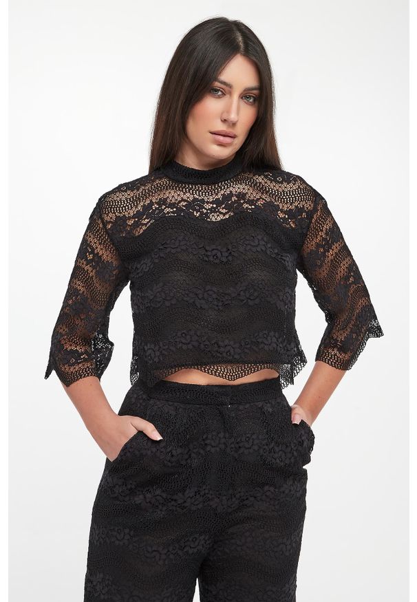 Twinset Milano - Bluzka damska koronkowa TWINSET. Materiał: koronka