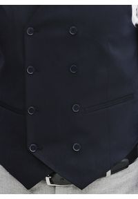 Pako Lorente - PAKO LORENTE – Granatowa dwurzędowa kamizelka męska. Okazja: na studniówkę. Kolor: niebieski, czarny. Materiał: poliester, elastan, wiskoza. Styl: elegancki, młodzieżowy #4