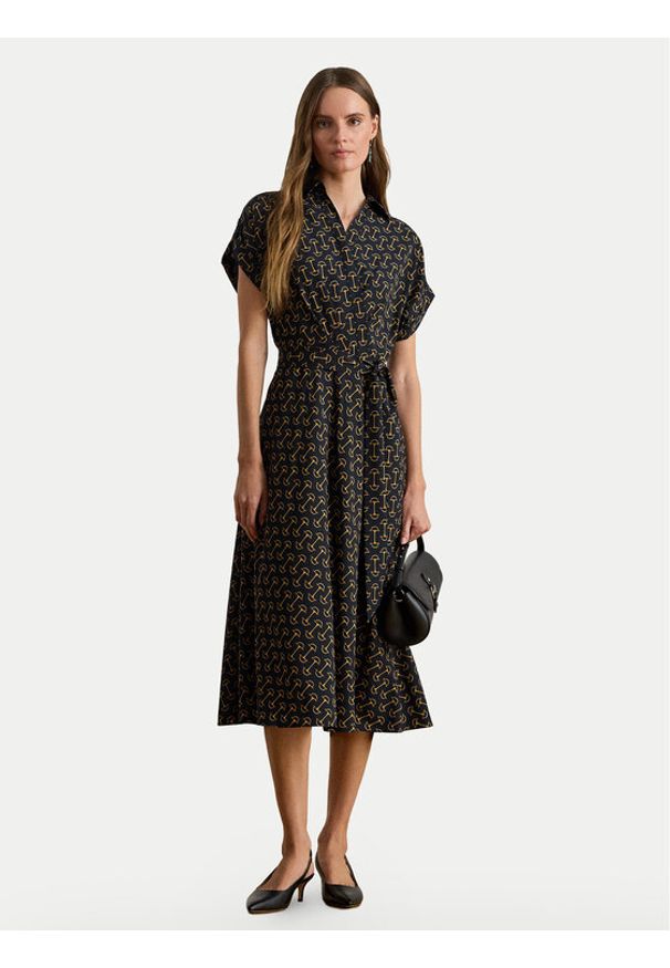 Lauren Ralph Lauren - LAUREN RALPH LAUREN Sukienka koszulowa 200P03557001 Granatowy Regular Fit. Kolor: niebieski. Materiał: syntetyk. Typ sukienki: koszulowe