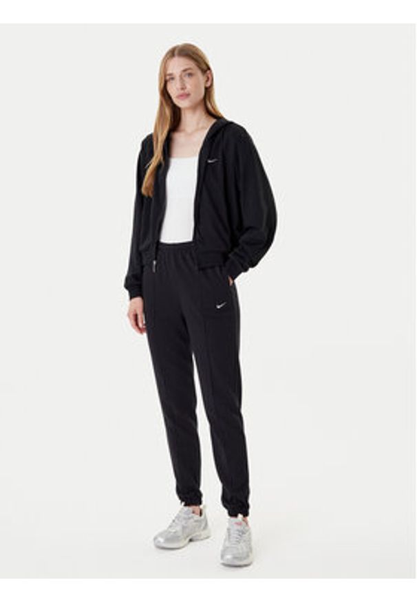 Nike Bluza Chill Terry FN2415 Czarny Relaxed Fit. Kolor: czarny. Materiał: syntetyk, bawełna