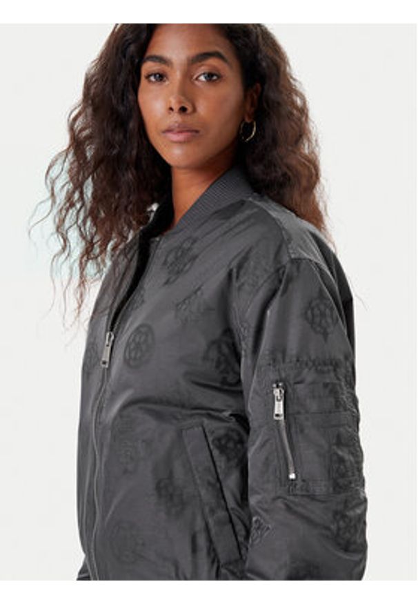 Guess Kurtka bomber W5YL08 WHDK2 Szary Regular Fit. Kolor: szary. Materiał: syntetyk