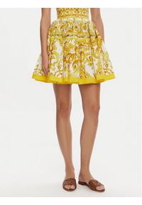DOLCE & GABBANA - Dolce&Gabbana Spódnica mini F4CB1T HH5DV Żółty Regular Fit. Kolor: żółty. Materiał: bawełna