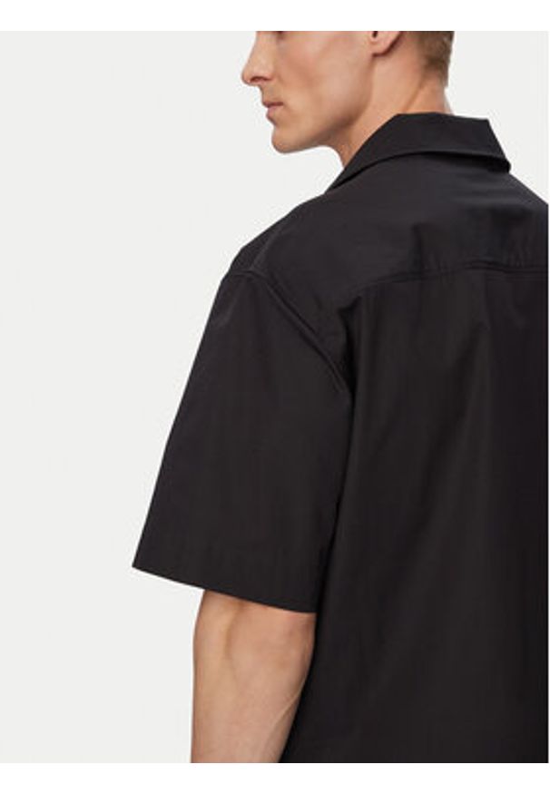 Hugo - HUGO Koszula Espino 50560580 Czarny Oversize. Kolor: czarny. Materiał: bawełna