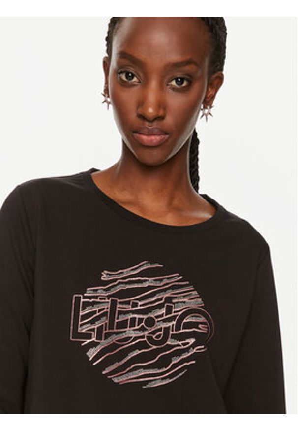 Liu Jo Sport T-Shirt TF4146 FS090 Czarny Regular Fit. Kolor: czarny. Materiał: bawełna. Styl: sportowy