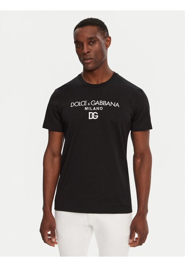 DOLCE & GABBANA - Dolce&Gabbana T-Shirt G8PD7Z G7B9X Czarny Regular Fit. Kolor: czarny. Materiał: bawełna