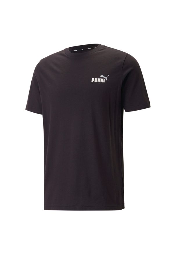 Koszulka sportowa męska Puma ESS+ 2 COL SMALL LOGO z krótkim rękawem. Kolor: czarny. Materiał: bawełna. Długość rękawa: krótki rękaw. Długość: krótkie