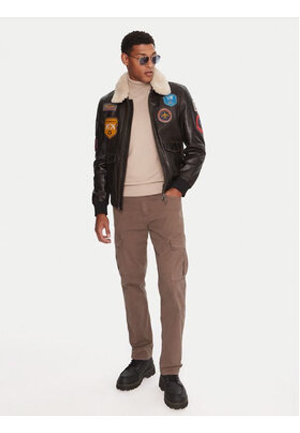 Milestone Kurtka skórzana MSMatti 531070 60400 Czarny Regular Fit. Kolor: czarny. Materiał: skóra