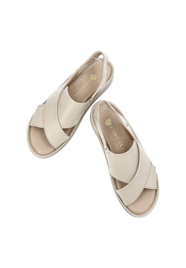 Beżowe Sandały Armodo Wygodne Obuwie Damskie. Okazja: na co dzień, na spacer. Kolor: beżowy. Materiał: skóra. Sezon: lato. Styl: casual, elegancki