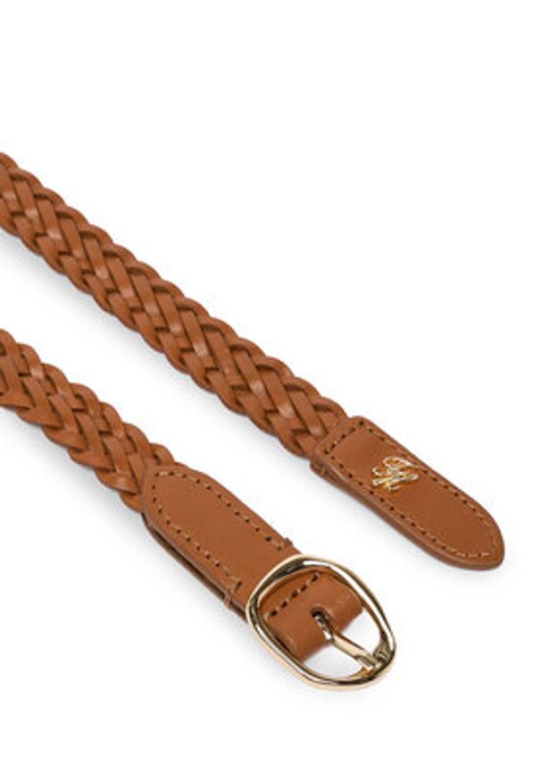 TOMMY HILFIGER - Tommy Hilfiger Pasek Th Sculpt 2.0 Woven AW0AW18696 Brązowy. Kolor: brązowy. Materiał: skóra