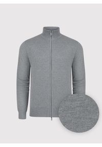 Pako Lorente - PAKO LORENTE - Szary rozpinany sweter męski. Okazja: na co dzień. Kolor: szary, beżowy. Materiał: wiskoza, poliamid. Wzór: gładki. Sezon: jesień. Styl: casual #6