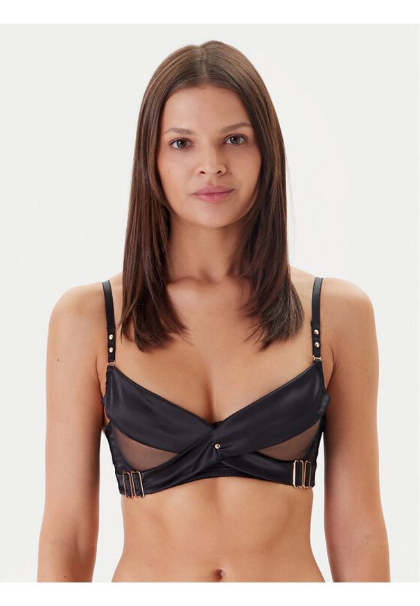 Hunkemöller Biustonosz z fiszbiną Colette 301142 Czarny. Kolor: czarny. Materiał: syntetyk