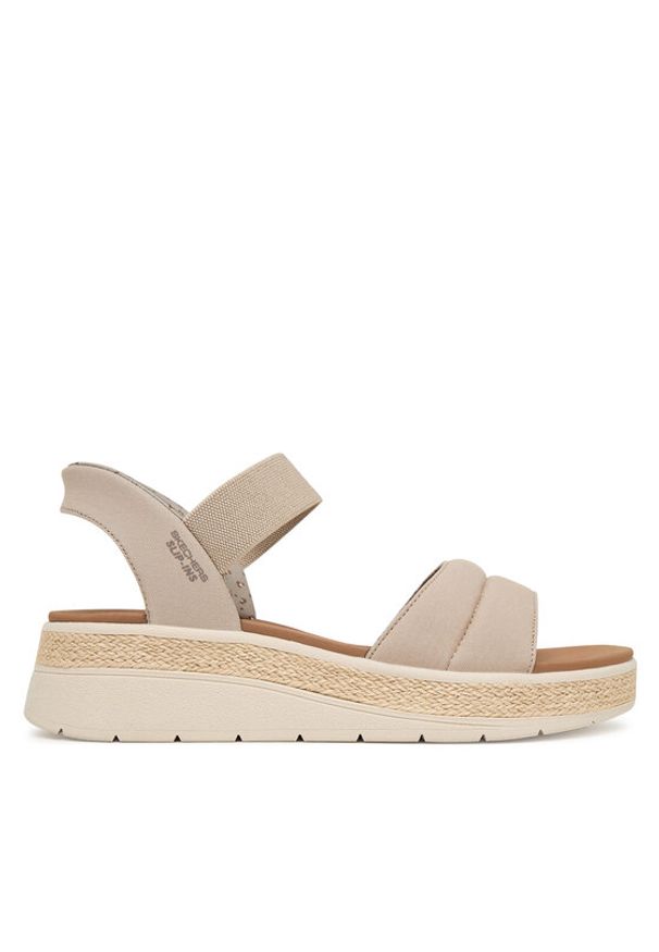 skechers - Skechers Sandały BOBS Sun Ray 114413/TPE Beżowy. Kolor: beżowy. Materiał: materiał