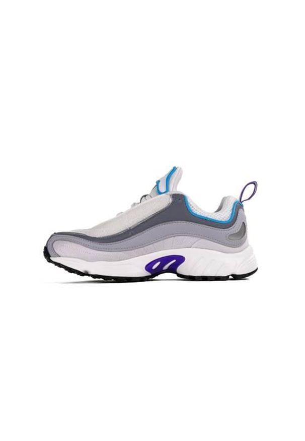 Buty do biegania damskie Reebok Daytona Dmx. Zapięcie: sznurówki. Kolor: biały, wielokolorowy. Materiał: syntetyk, tkanina, materiał. Szerokość cholewki: normalna. Sport: bieganie