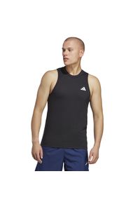 Adidas - Koszulka fitness męska ADIDAS bez rękawów. Materiał: poliester, skóra, materiał. Długość rękawa: bez rękawów