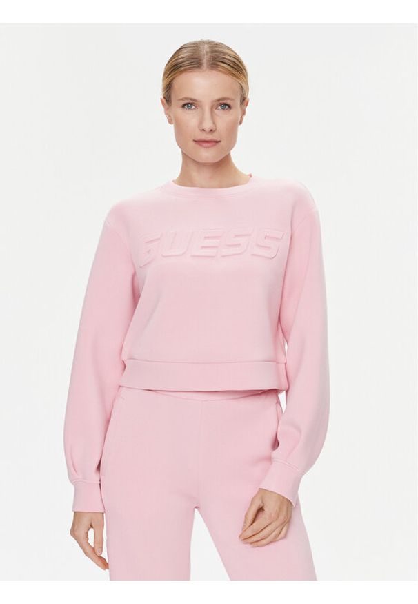 Guess Bluza Cindra V3BQ15 K7UW2 Różowy Regular Fit. Kolor: różowy. Materiał: wiskoza