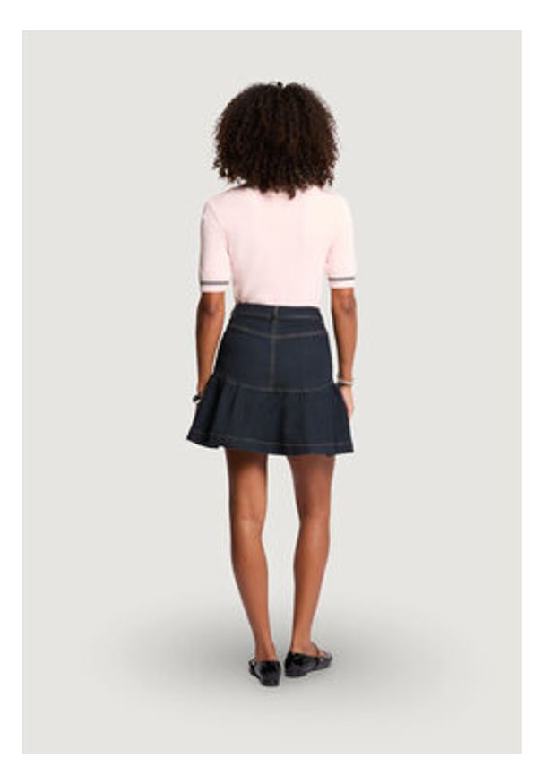 Morgan Spódnica jeansowa 261-JSOUBIA Granatowy Regular Fit. Kolor: niebieski. Materiał: bawełna